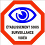 Autocollant Sticker VidéoSurveillance Etablissement 