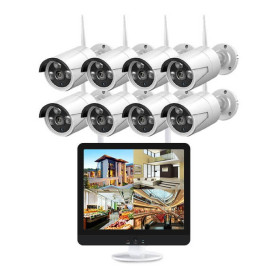 Kit NVR Vidéosurveillance avec 8 caméras et Ecran 12 pouces