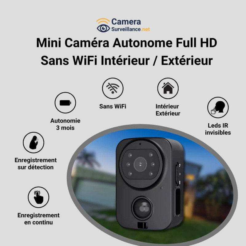 Mini Caméra Espion WiFi 1080P - Caméra Surveillance Extérieure Avec Détection Mouvement Et Vision Nocturne