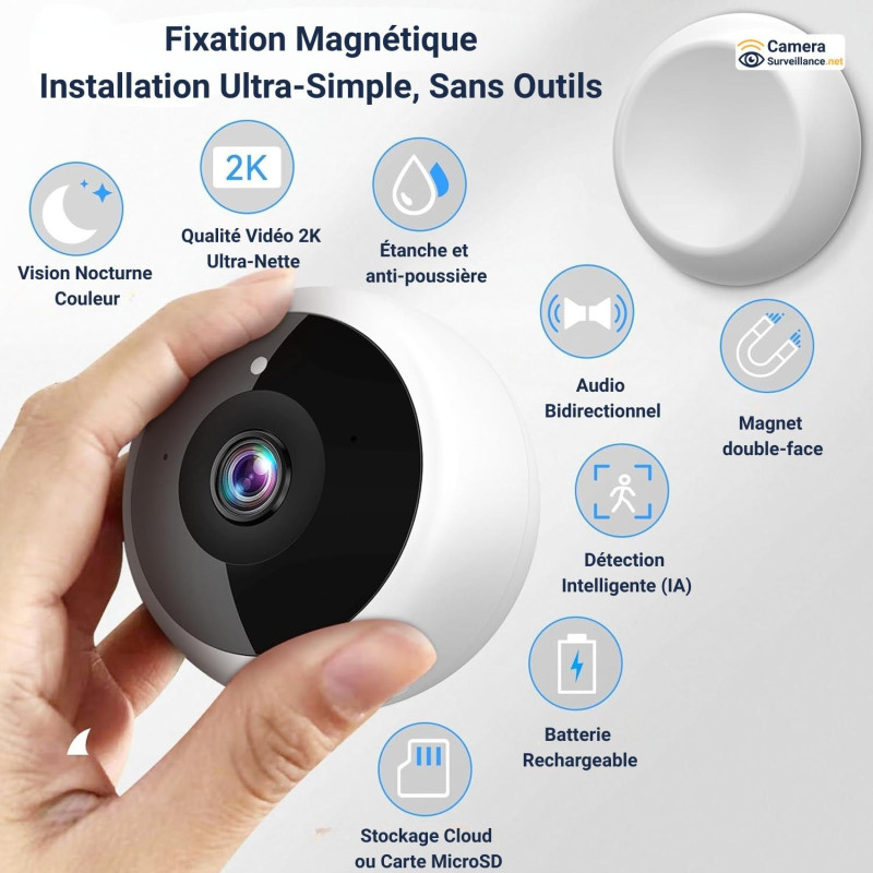 Caméra Espion 1080P Mini Avec Détection De Mouvement - Surveillance Intérieur/extérieur, Batterie Longue Durée, Vision Nocturne - 11