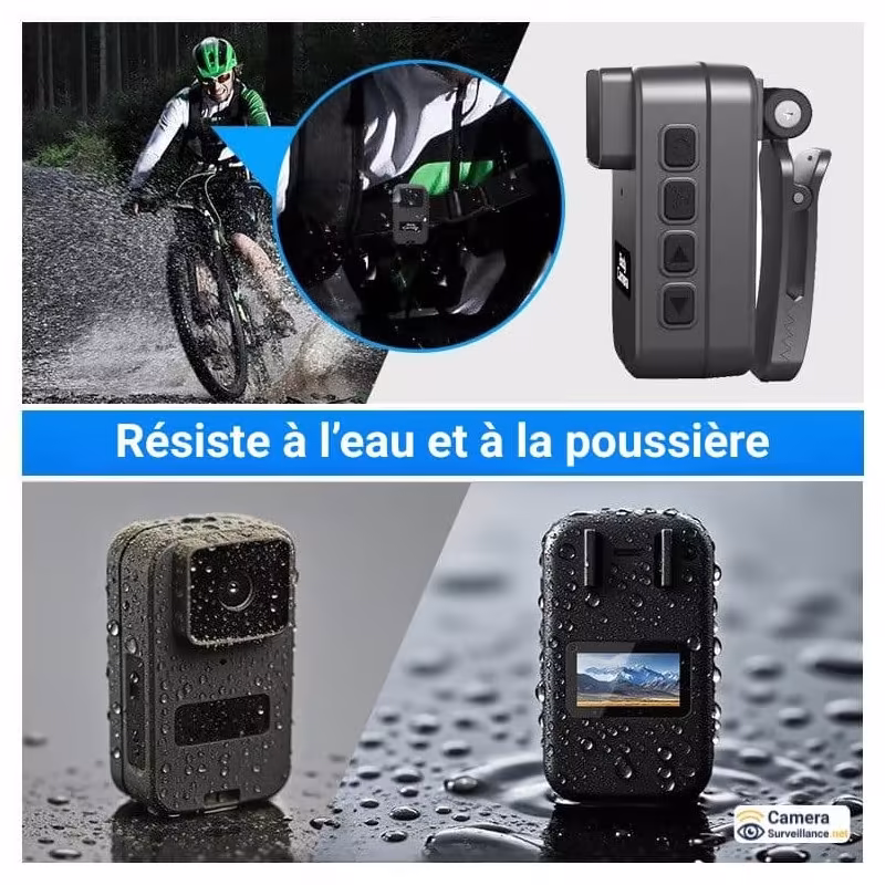 Caméra piéton résistante aux intempéries