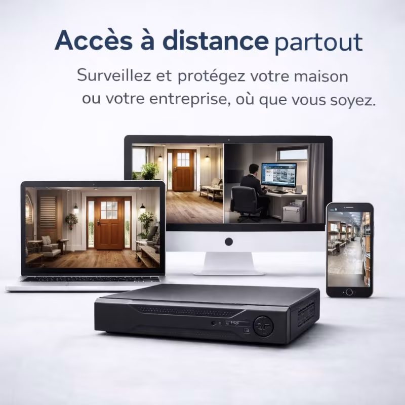 Enregistreur vidéosurveillance 4 caméras avec accès à distance