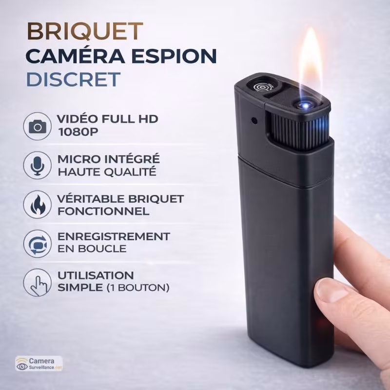 Caméra espion dans un vrai briquet