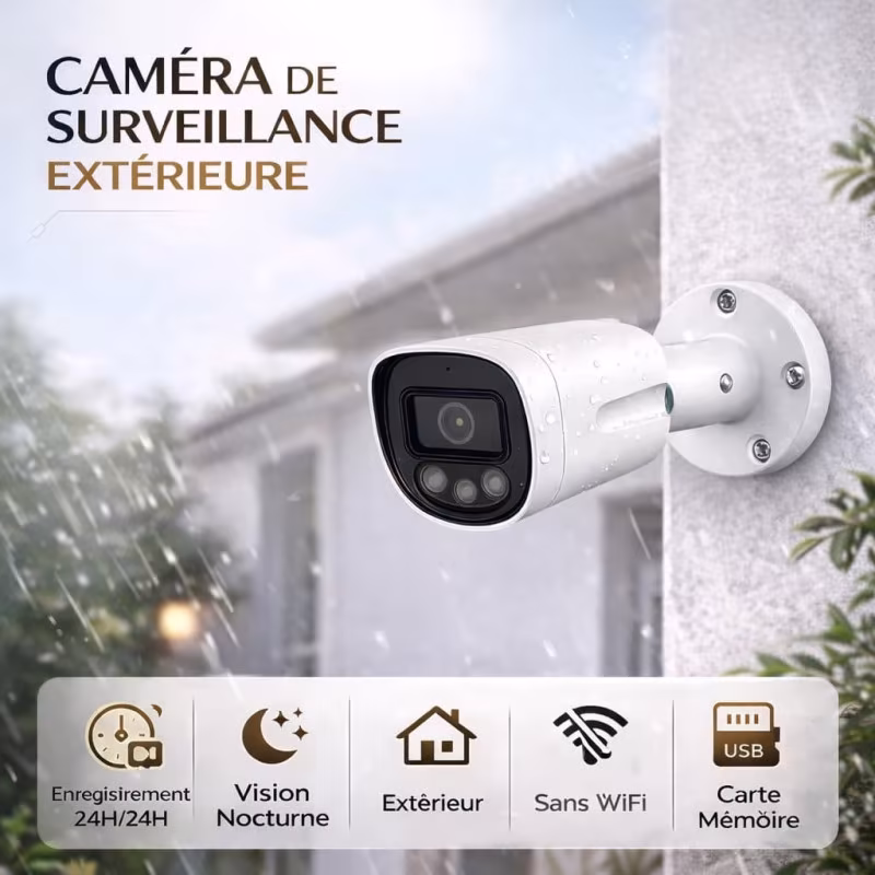 Caméra de surveillance extérieur avec enregistrement