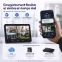 Caméra de surveillance avec écran 10" - Kit WiFi 2 caméras