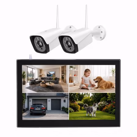 Caméra de surveillance avec écran 10" - Kit WiFi 2 caméras