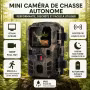 Caméra de chasse autonome – Écran intégré, PIR 20 m