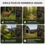 Caméra de chasse autonome – Écran intégré, PIR 20 m