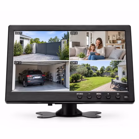 Écran moniteur de vidéosurveillance 10,1 pouces avec affichage de plusieurs caméras