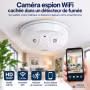 Caméra Espion HD IP WiFi Cachée dans Détecteur de Fumée