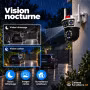 Caméra WiFi Extérieure Rotative 360° avec 3 Objectifs HD