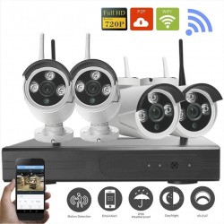 Kit VidéoSurveillance IP WiFi Extérieur 4 Caméras + Enregistreur NVR