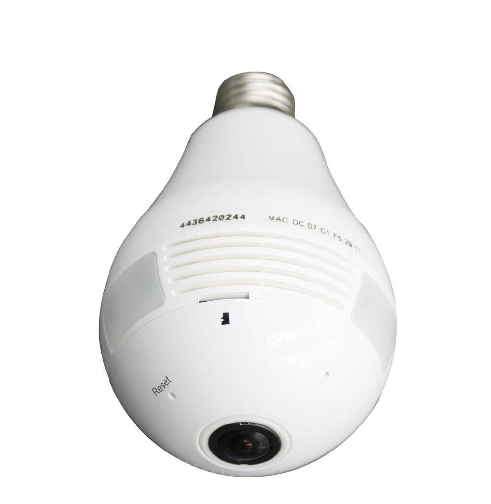 Ampoule sans fil panoramique caméra de surveillance IP 2MP Mémoire  Non-inclus
