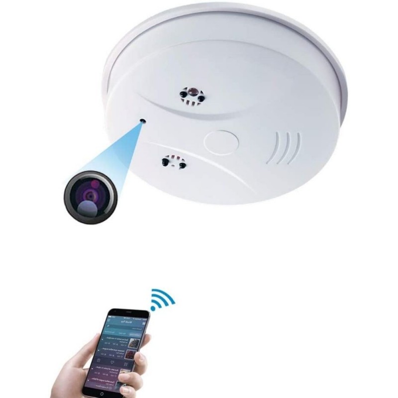 Détecteur de fumée caméra espion avec FULL HD + WiFi + détection de  mouvement