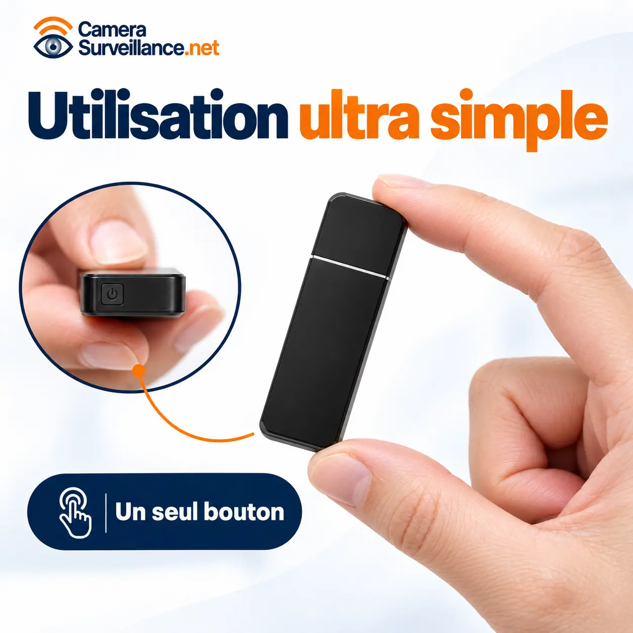 Clé USB avec caméra espion cachée et bouton de commande