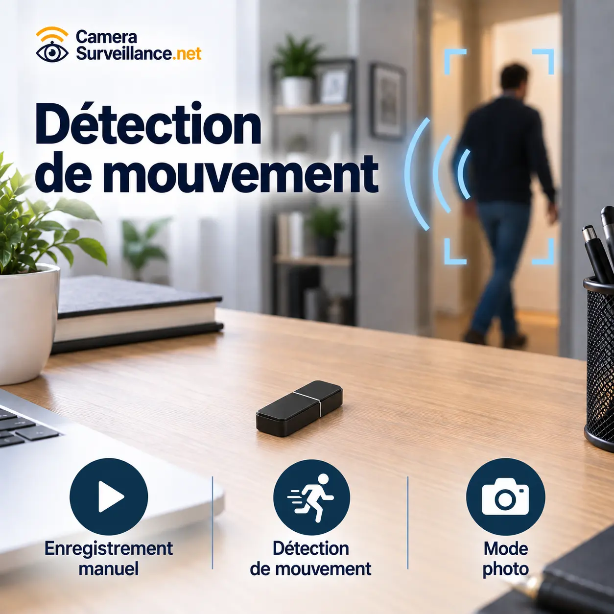 Clé USB avec caméra espion et détection de mouvement