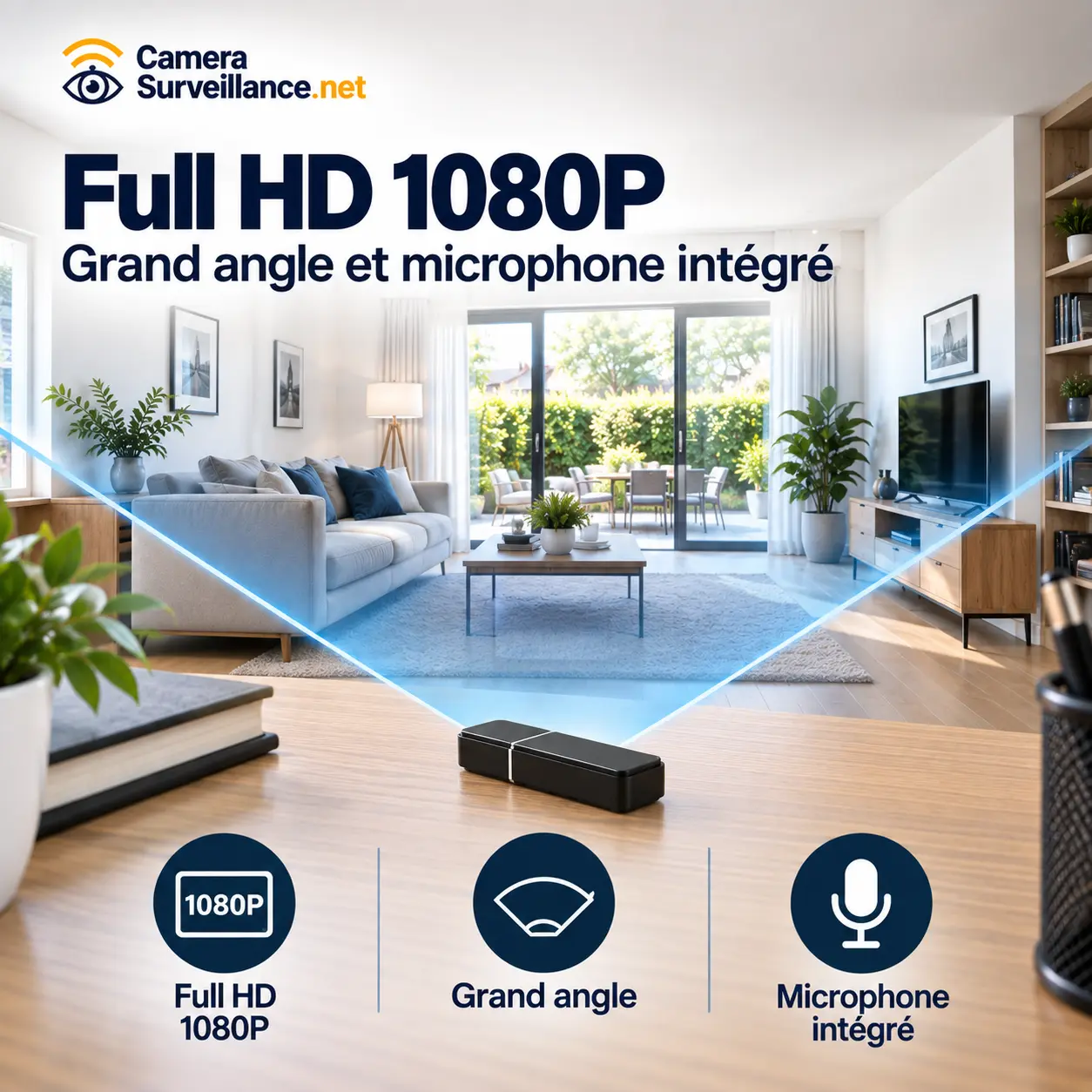 Clé USB espion Full HD 1080P avec grand angle et microphone intégré