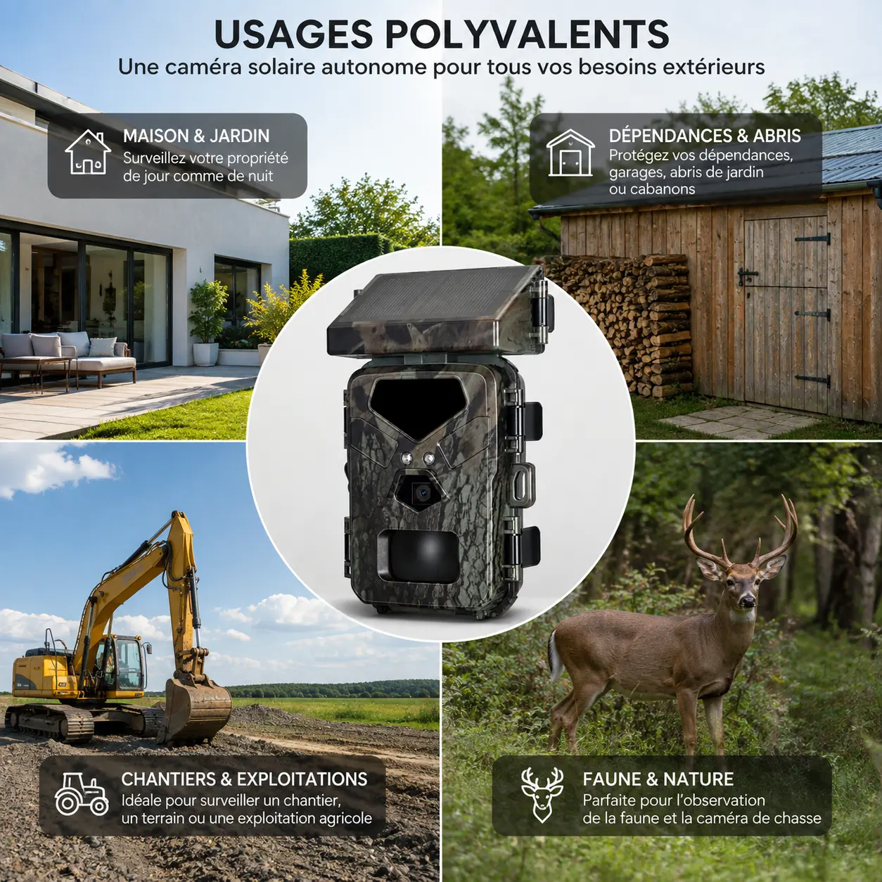 Usages polyvalents de la mini caméra extérieure solaire