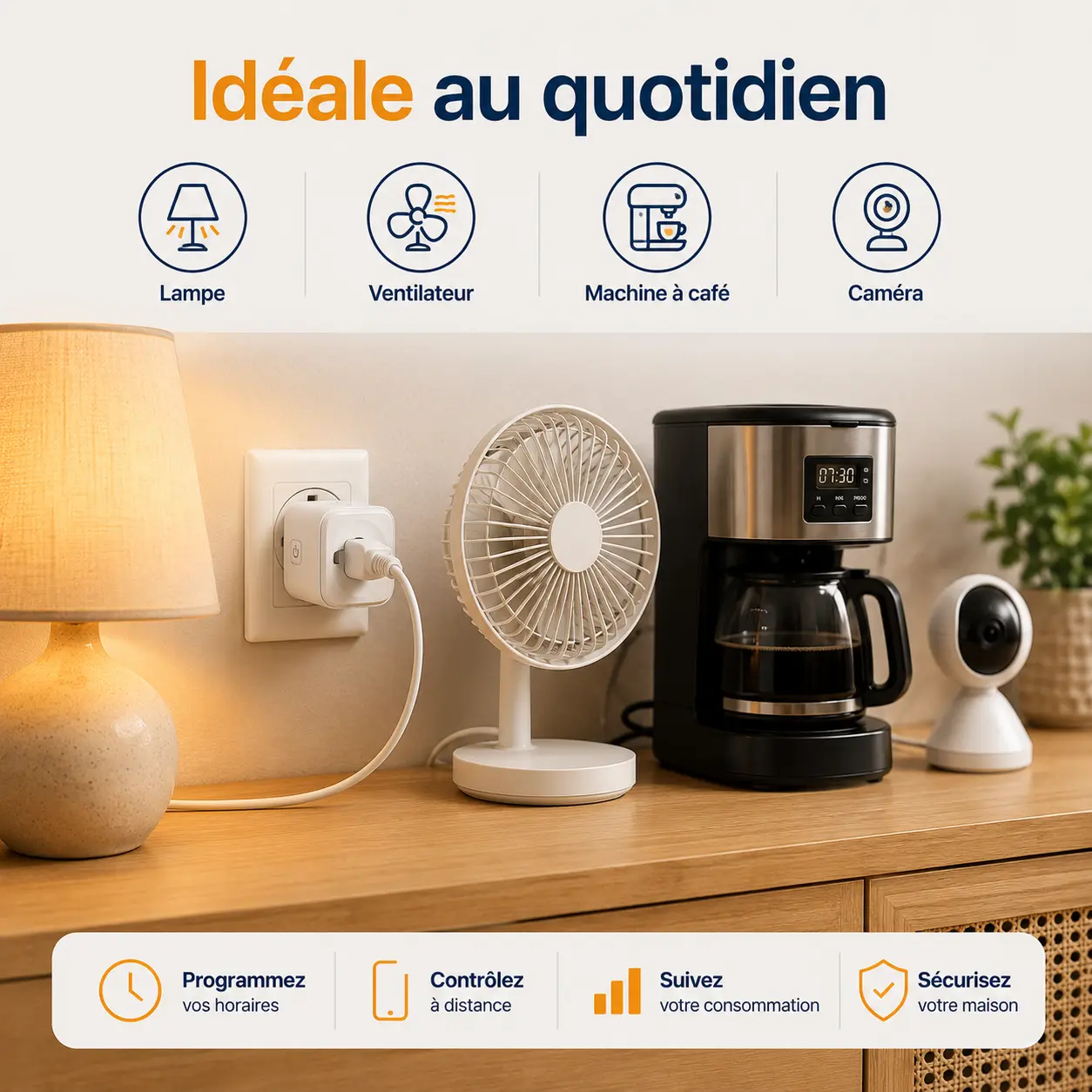 Prise connectée WiFi pour contrôler et automatiser les appareils de la maison