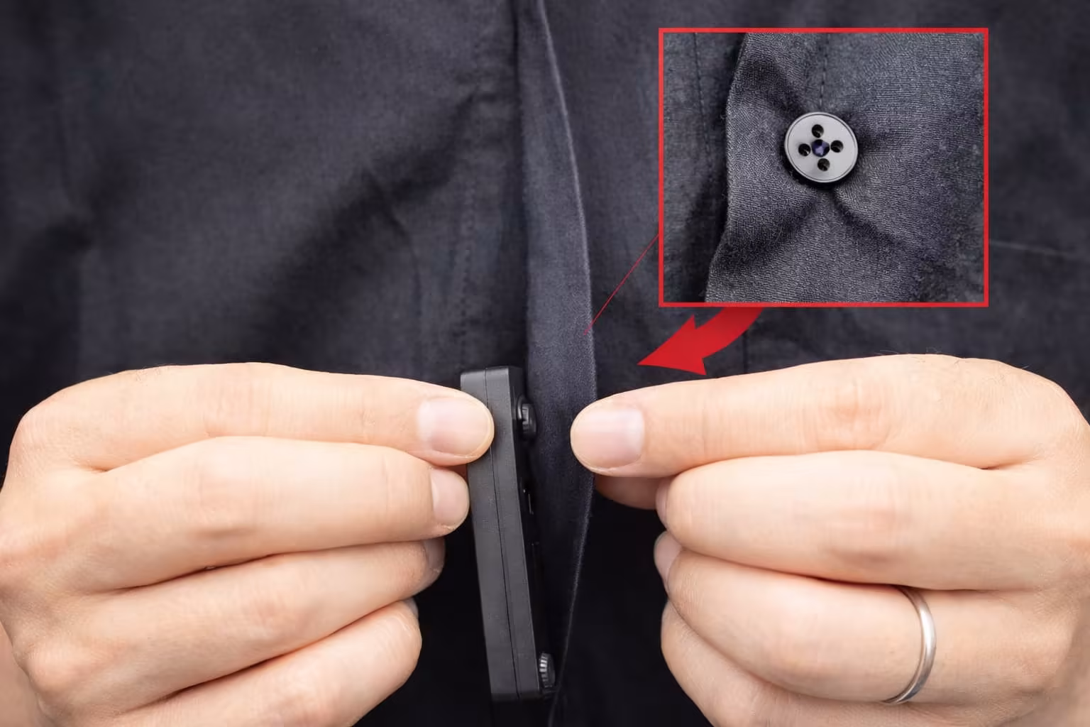 Caméra cachée bouton de chemise