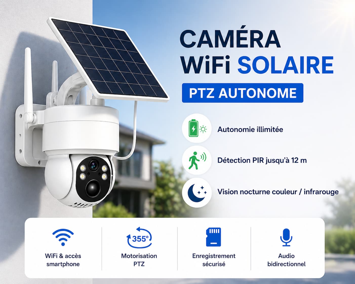 Caméra extérieur WiFi Solaire