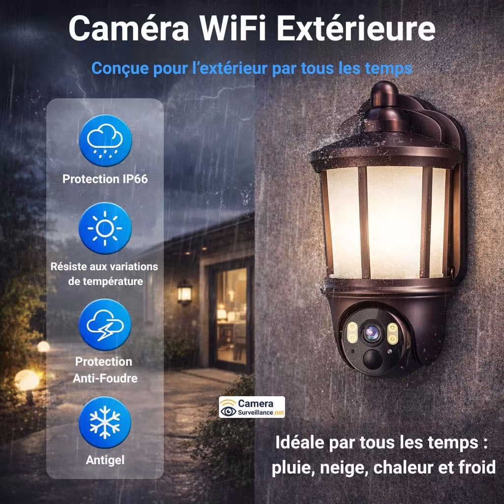 Caméra extérieur avec projecteur led étance