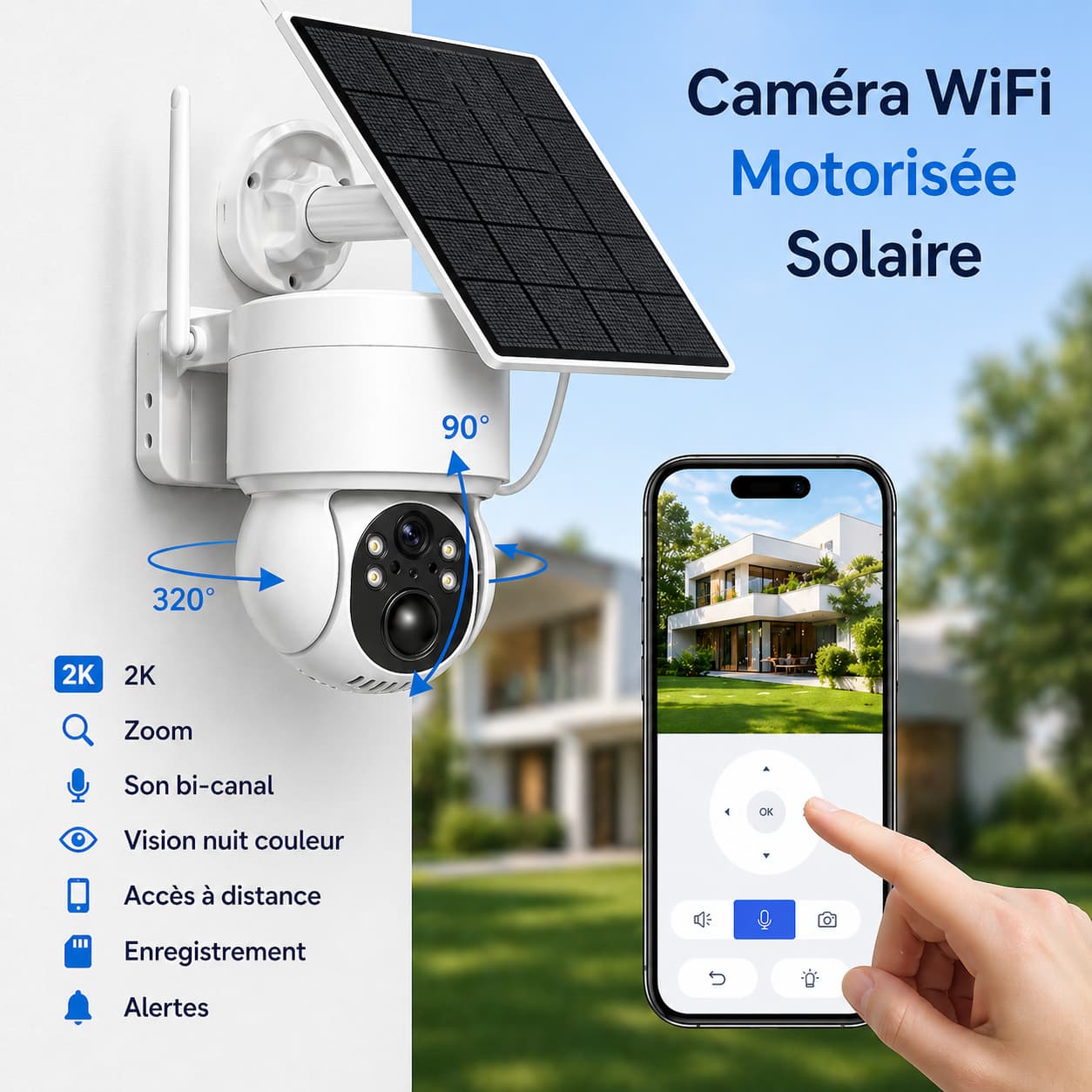 Caméra extérieure solaire autonome