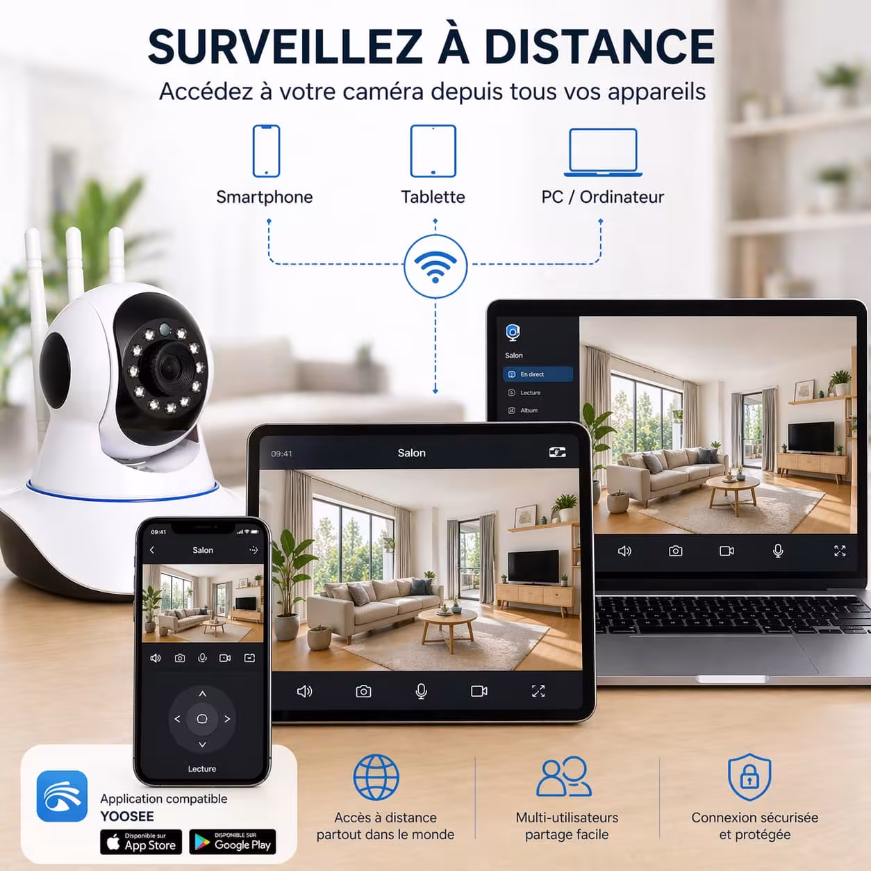 Caméra maison multi plateforme