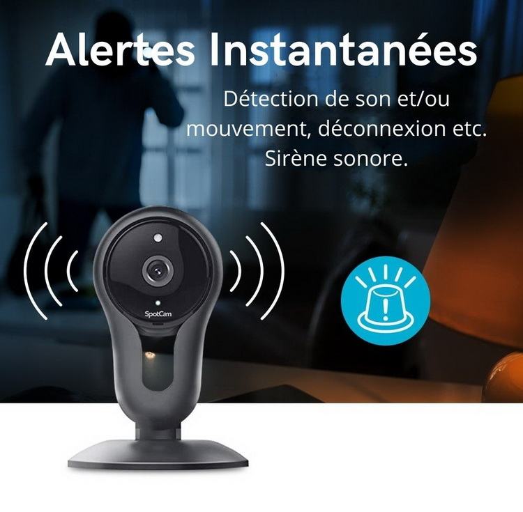 Caméra WiFi Maison Alertes et Sirène