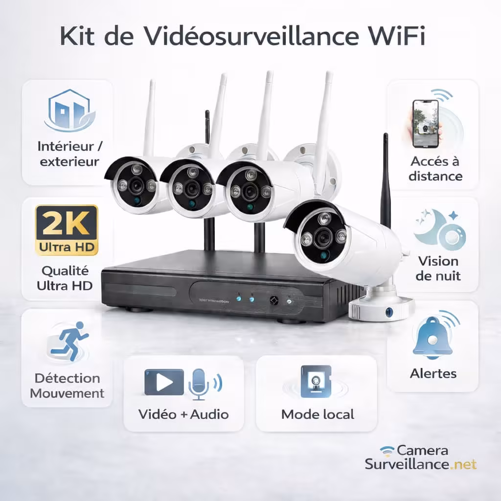 Kit enregistreur 4 caméras WiFi