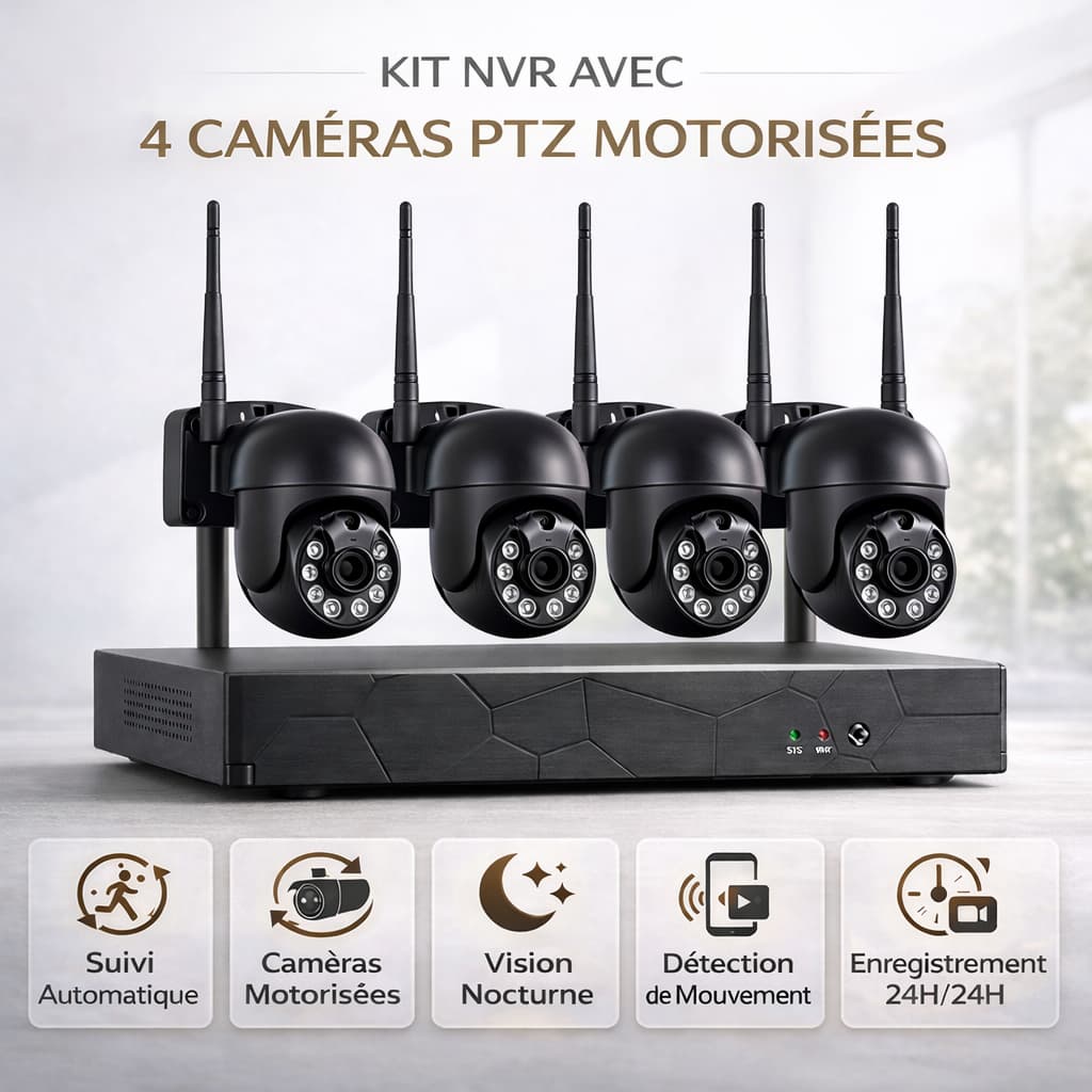Kit surveillance caméras PTZ professionnel