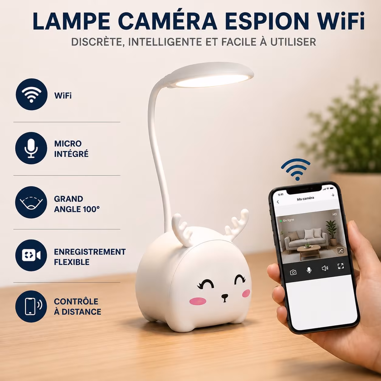 Lampe caméra espion