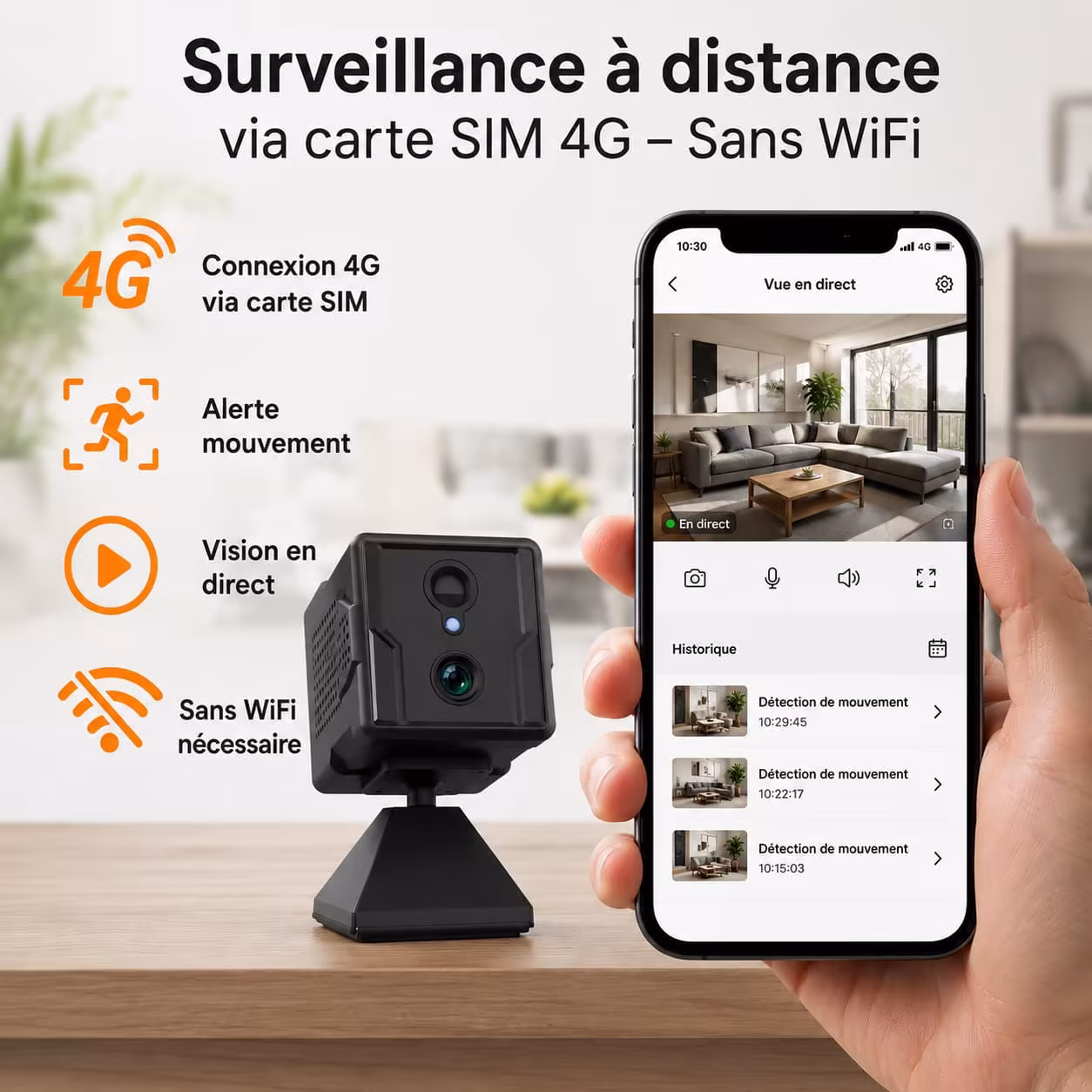 Mini caméra surveillance 4G