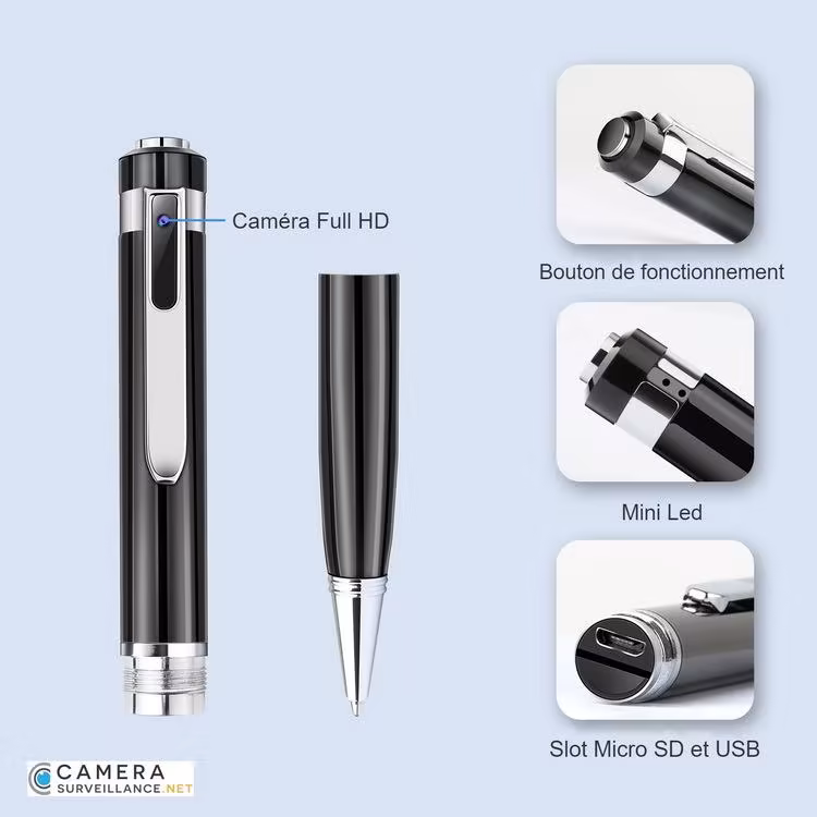 Stylo caméra espion utilisation